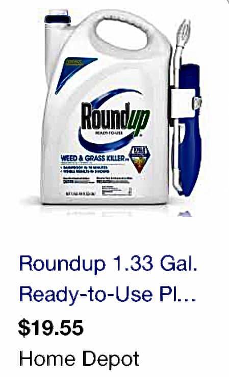 A container of Round Up on the Home Depot website